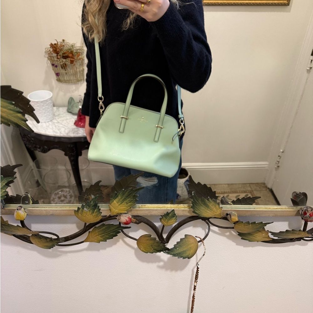 kate spade Sage Green Leather Satchel - Picture 6 of 7